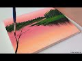 evening sunset landscape painting for beginnenrs acrylic painting techniques