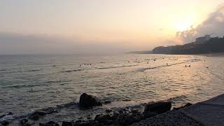 Jeju Island - Beautiful sunset @Jungmun Saekdal Beach. Nice beach for surf, too.