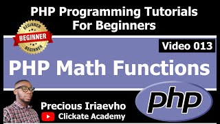 013 - PHP Math Functions | PHP Tutorial for Beginners Full Course