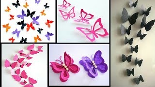5 Easy Paper Butterflies Wall Decor | How to make paper butterfly | diy room decor | paper craft