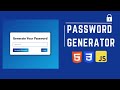 How to Create a Random Password Generator with HTML, CSS & JavaScript | Password Generator Tutorial