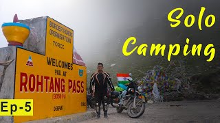 Manali to Rohtang Pass | Solo Camping at Koksar | Ep-5 #countingMilesToLadakh