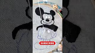 Mickey Mouse Handmade Embroidery || Embroidery for beginners|| Tannu sharma#shorts