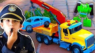 Tow Truck Rescue Mission! | Fire Trucks, Tow Trucks & Emergency Vehicles for Kids | JackJackPlays