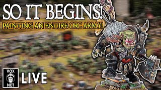 So it Begins! Day 1 of Painting an Entire Orc Army in 1 Week | Painting Challenge! | Warhammer