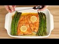 😋 salmon al horno fácil y rápido ► receta de salmón con esparragos