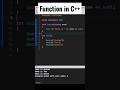 Basic declaration of #function in #c++ 🕵️‍♂️/ #programming