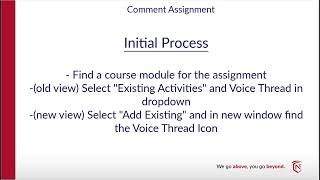 Creating various assignments in Voice Thread