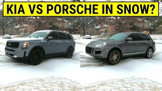 Kia Vs. Porsche - Which is Better in the Snow? (Kia Telluride vs. Porsche Cayenne)