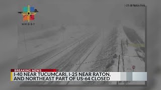 I-25 at Raton Pass closed for winter weather; multi-vehicle crash shuts down I-40 west near Tucumcar