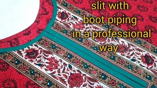 how to make slit neck design with boot piping / trendy neck design