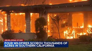 2 fatalities confirmed as Southern California wildfires rage; 1,000 structures destroyed