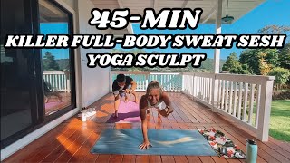 07/16/20 Tiana 45-Minute KILLER Full-Body Sweat Yoga Sculpt (no equipment needed/at-home workout)