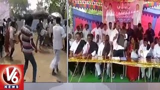 TRS Leaders Launch Sheep Distribution Scheme In Karimnagar District || V6 News