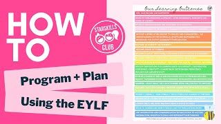 How to Program Using the EYLF l EYLF Course l EYLF PD l Everything EYLF