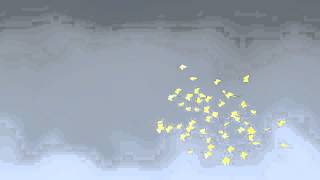 Blender boids addon yellow butterflies rendering (Flox beta version)