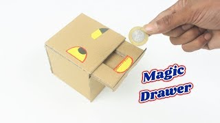 How to Make Piggy Bank at Home With Lock | Cardboard Coin Bank | Magic Drawer Piggy Bank