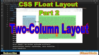 Part 2- CSS FLoat based layout | Two column layout | #SmartCode