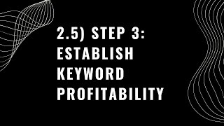 Establish Keyword Profitability