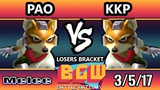 BGW15 SSBM - kkp (Fox) Vs. Pao (Fox) Smash Melee Losers 9ths