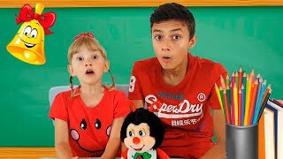 Alеna and Pasha in school show animals Kids pretend play by Chiko TV