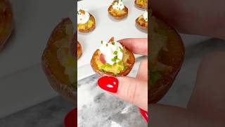 Mini Loaded Potato Bites! #ChristmasAppetizer #HolidayAppetizer #MiniLoadedPotatoes