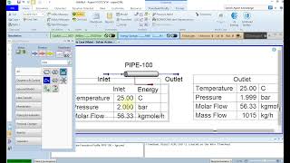 Pipe sizing, pressure drop and adjustment tool in Aspen Hysys