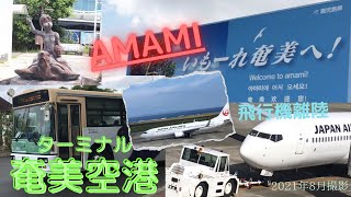 AMAMI 奄美大島 奄美空港 ターミナル     飛行機 離陸 空港