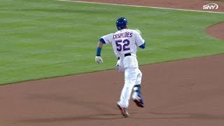 PHI@NYM: Cespedes triples to center field in the 7th