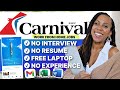 Carnival Cruise is Hiring! 🎉 | Get Paid $31.25/hr | No Interview, No Experience Work From Home Jobs