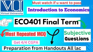 ECO401 Final term preparation || eco401 final term most REPEATED and IMPORTANT ✅ MCQ || Helper0711