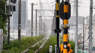 遠方から雨柱が迫ってきて直撃するまでの41秒間を捉えた貴重な映像。