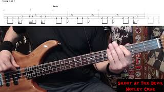 Shout At The Devil by Motley Crue - Bass Cover with Tabs Play-Along