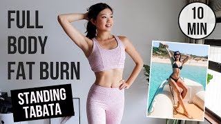 Blast Fat in 10 min! Full Body Standing TABATA Workout for Summer ~ Emi