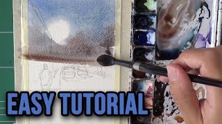 Visualize it! | EASY Watercolor Painting Tutorial for Beginners [Cityscape]