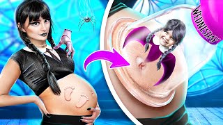 Pregnant Wednesday Addams vs Pregnant M3GAN! Extreme PARENTING Hacks!