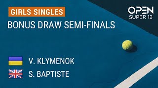 KLYMENOK Vira VS BAPTISTE Sahara - Open Super 12 2025