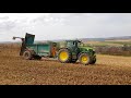 mist streuen 2018 mit john deere 6215 r und rolland v2 140