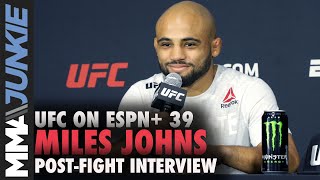 Miles Johns glad he didn't land extra shot after KO | UFC on ESPN+ 39 post-fight interview