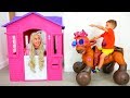 Vlad and Nikita Ride on Toy Horse and help the princess