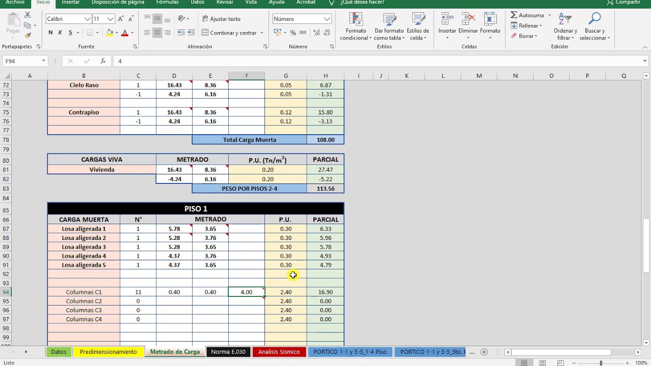 10. Metrado De Carga De Columnas - Curso Ingenieria Sismo - YouTube