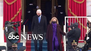 Former Presidents Clinton, Bush and Obama arrive at inauguration