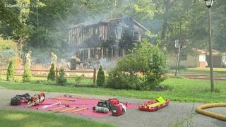 A Hudsonville house is a total loss after a fire ripped through it