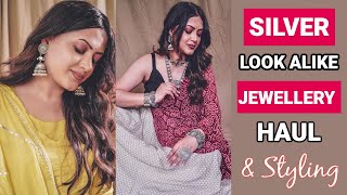 SILVER LOOK ALIKE OXIDISED JEWELLERY HAUL \u0026 STYLING | BEATNIK JEWELLERY HAUL| GoGlam