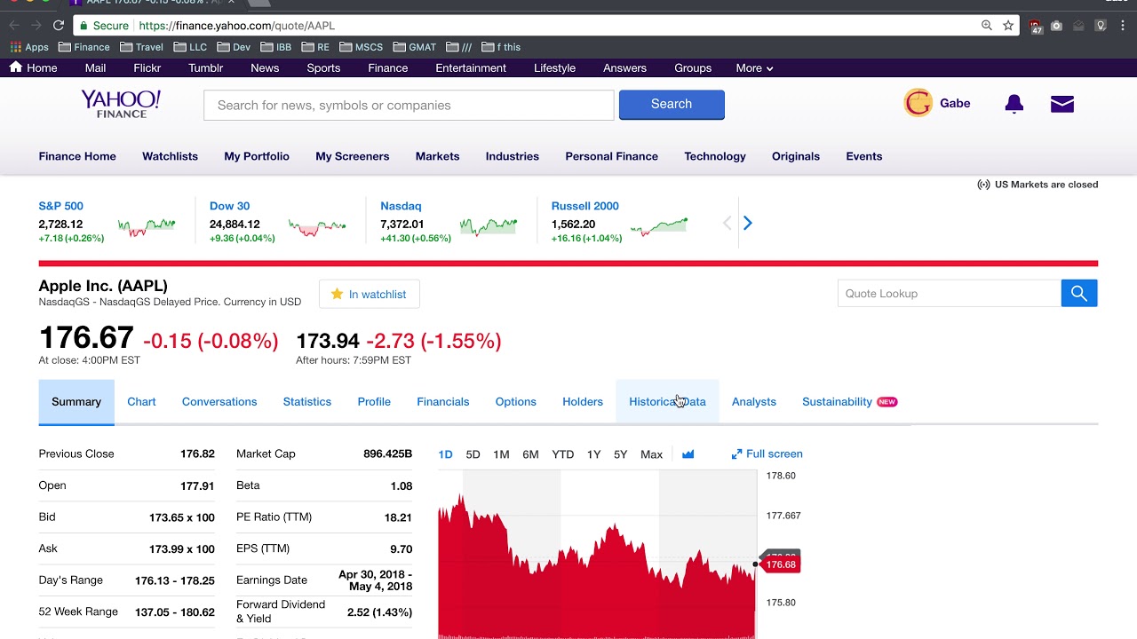 How To Get Historical Data From Yahoo Finance - YouTube