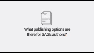 What publishing options are there for Sage authors?