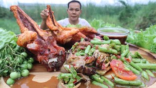 หางหมูอบกรอบกับตำถั่วปูนาดอง|ฮ่องป่ง Hongpong Channel