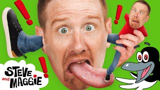 Body Parts Playground Hide and Seek for Kids with Steve and Maggie | Head Should
