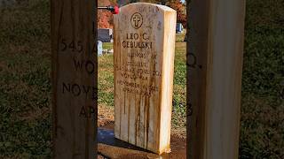 Using D2 Biological Solution to restore a Veteran Headstone #cleaning #headstonecleaning #cemetery