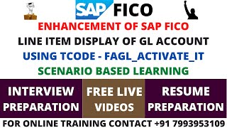 ENHANCEMENT, LINE ITEM DISPLAY OF GL, SAP FICO S4 HANA END TO END TRAINING, SCENARIO BASED LEARNING